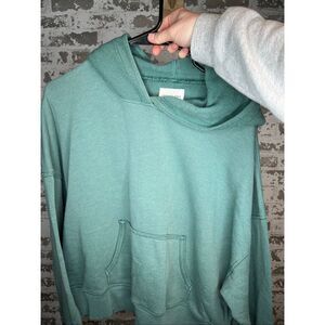 American Eagle | women green cropped hoodie